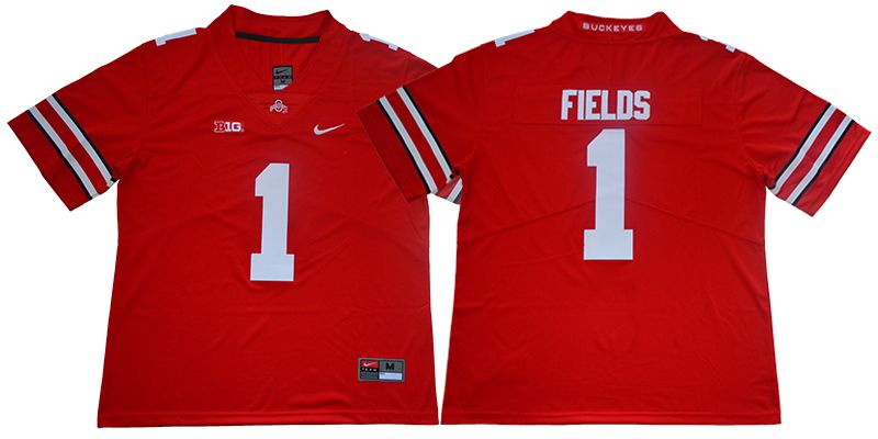 Men Ohio State Buckeyes #1 Fields Red Nike NCAA Jerseys->ncaa teams->NCAA Jersey